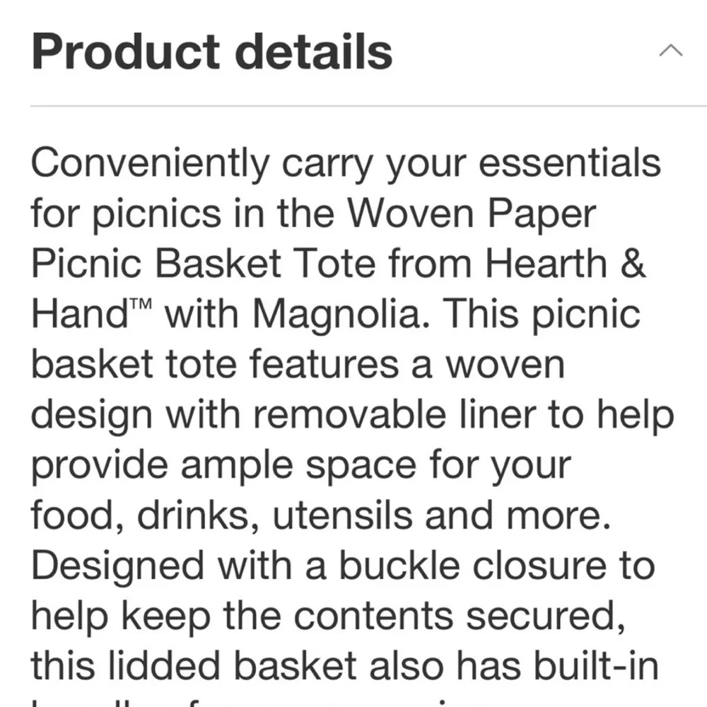 NWT Hearth & Hand Woven Picnic Basket with Red Orange Straps - Picture 9 of 10